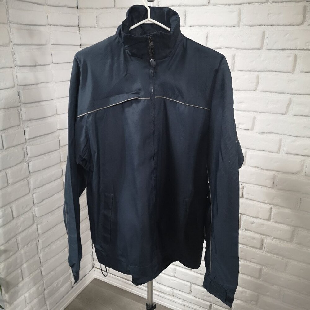 Zosdon Men's Size Large Navy Full Zip Mesh Lined Packable Hood Windbreaker